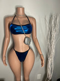 Royal Blue Chrome Swimsuit Set